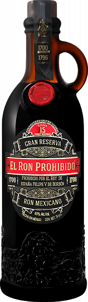 El Ron Prohibido Gran Reserva Solera Finest Blended Mexican Rum 15 YO, 0.7 л