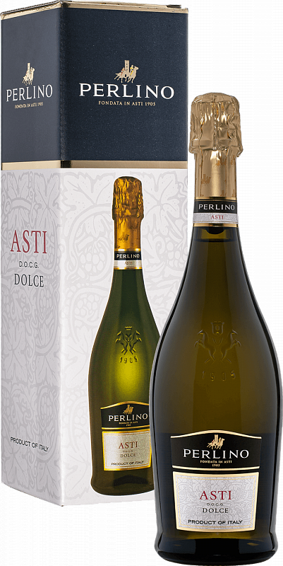Игристое вино и шампанское Перлино Асти DOCG в подарочной упаковке - 0.75 л