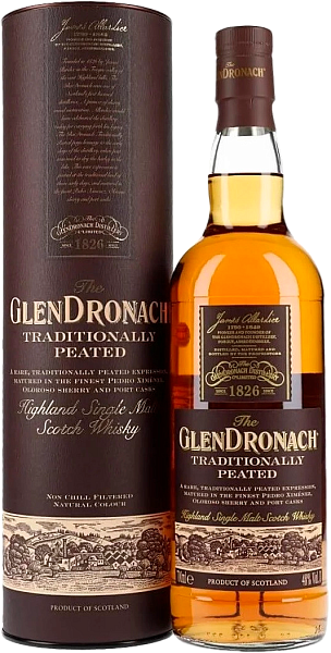 Виски GlenDronach Traditionally Peated Highland Single Malt Scotch Whisky (gift box), 0.7 л