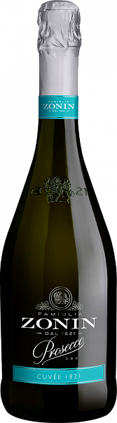 Итальянское игристое вино Zonin Cuvee 1821 Prosecco DOC Brut, 0.75 л