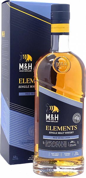 M&H Elements Red Wine Single Malt Whiskey (gift box), 0.7 л