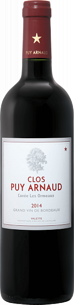 Cuvée Les Ormeaux Castillon Côtes De Bordeaux AOC Clos Puy Arnaud, 0.75 л