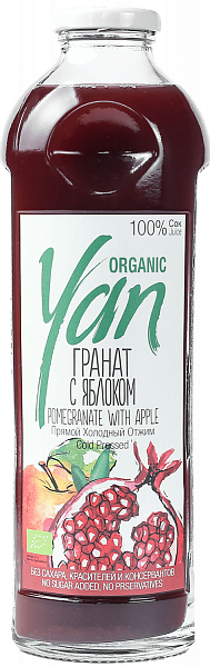Сок Pomegranate-Apple Organic Yan, 0.93 л