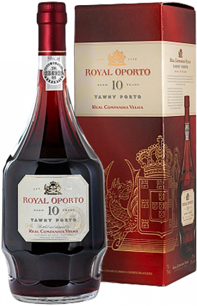 Портвейн Royal Oporto 10 Year Old Tawny Porto Real Companhia Velha (gift box), 0.75 л