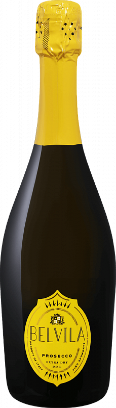 Игристое вино и шампанское Белвила Просекко DOC Спуманте Экстра Драй Вилла Дельи Олми в подарочной упаковке - 0.75л