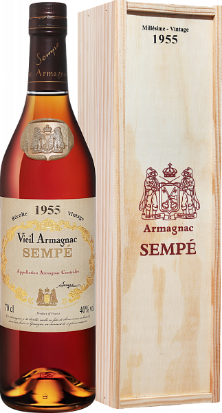 Арманьяк Sempe Vieil Vintage 1955 Armagnac AOC (gift box), 0.7 л