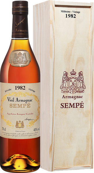 Арманьяк Sempe Vieil Vintage 1982 Armagnac AOC (gift box), 0.7 л