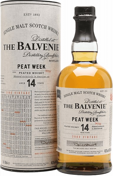 Виски The Balvenie Peat Week 14 y.o. Single Malt Scotch Whisky (gift box), 0.7 л