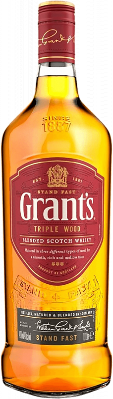Грантс Трипл Вуд купажированный шотландский виски 1 л