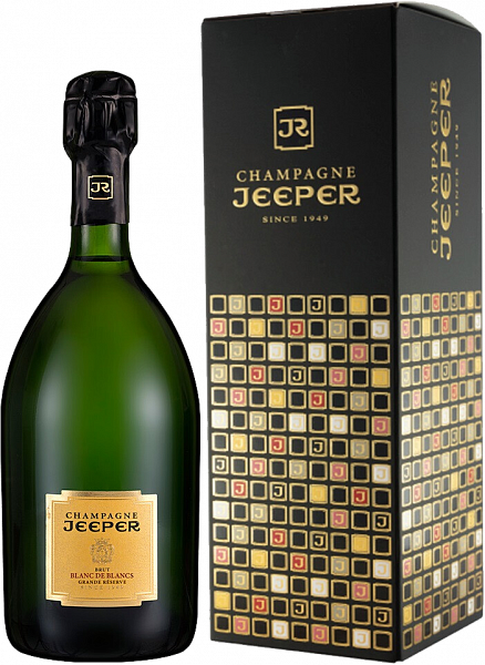 Шампанское Champagne Jeeper Blanc de Blancs Grand Reserve Brut Champagne AOC (gift box), 0.75 л