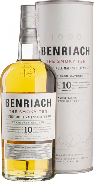 Виски Benriach The Smoky Ten Speyside Single Malt Scotch Whisky 10 y.o (gift box), 0.7 л