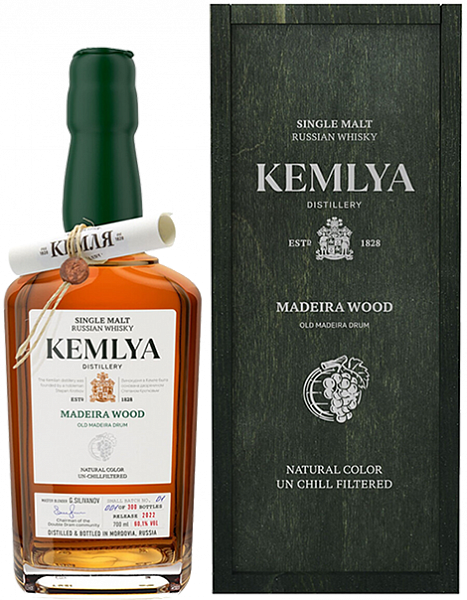 Виски Kemlya Madeira Wood Single Malt Russian Whisky (gift box), 0.7 л
