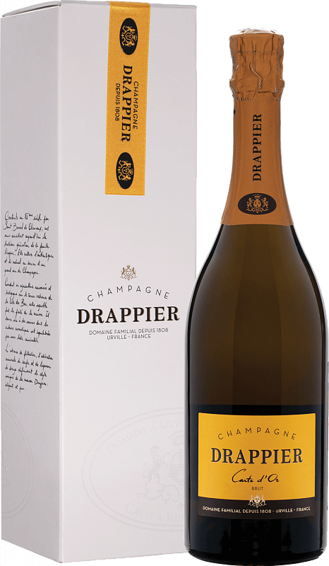 Игристое вино и шампанское Драпье Карт д’Ор Брют Шампань AOP в подарочной упаковке 0.75 л