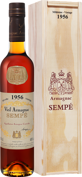 Арманьяк Sempe Vieil Vintage 1956 Armagnac AOC (gift box), 0.5 л