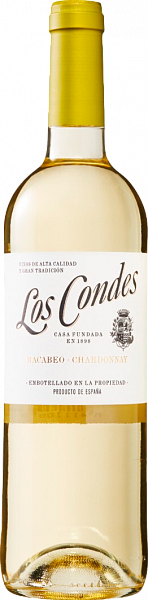 Вино Los Condes Macabeo-Chardonnay Catalunya DO Ramon Roqueta, 0.75 л