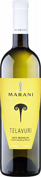 Вино Marani Telavuri White Medium Dry Telavi Wine Cellar, 0.75 л