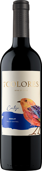 Вино 7 Colores Cortejo Merlot Central Valley DO Vina Morande, 0.75 л