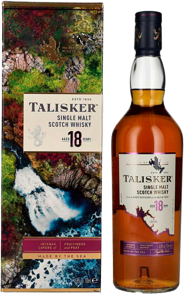 Виски Talisker Single Malt Scotch Whisky 18 y.o. (gift box), 0.7 л