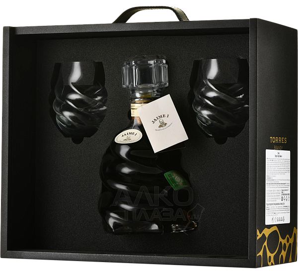Бренди Torres Jaime I (gift box with 2 glasses), 0.7 л