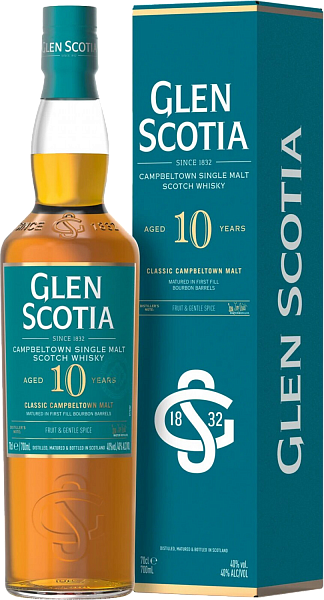 Glen Scotia Campbeltown 10 y.o. Single Malt Scotch Whisky (gift box), 0.7 л