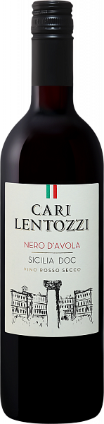 Итальянское вино Cari Lentozzi Nero d'Avola Sicilia DOC Villa Degli Olmi, 0.75 л
