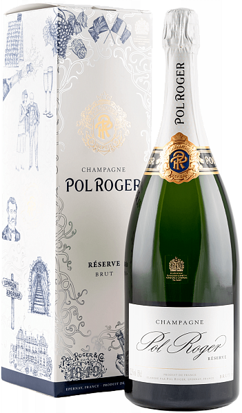 Шампанское Pol Roger Reserve Champagne AOC (gift box), 1.5 л