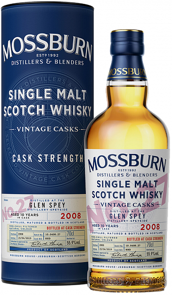 Виски Mossburn Vintage Casks No.27 Glen Spey Single Malt Scotch Whisky (gift box), 0.7 л
