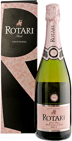 Розовое игристое вино Trento DOC Brut Rose Rotari (gift box), 0.75 л