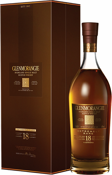 Виски Glenmorangie Extremely Rare Highland Single Malt Scotch Whisky 18 y.o. (gift box), 0.7 л