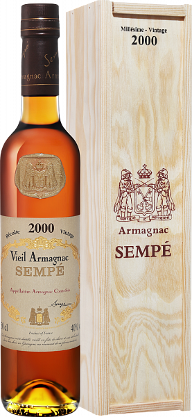 Арманьяк Sempe Vieil Vintage 2000 Armagnac AOC (gift box), 0.5 л