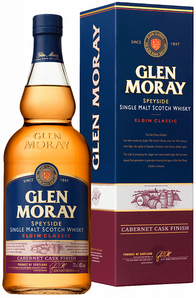 Glen Moray Elgin Classic Cabernet Cask Finish Speyside Single Malt Scotch Whisky (gift box), 0.7 л