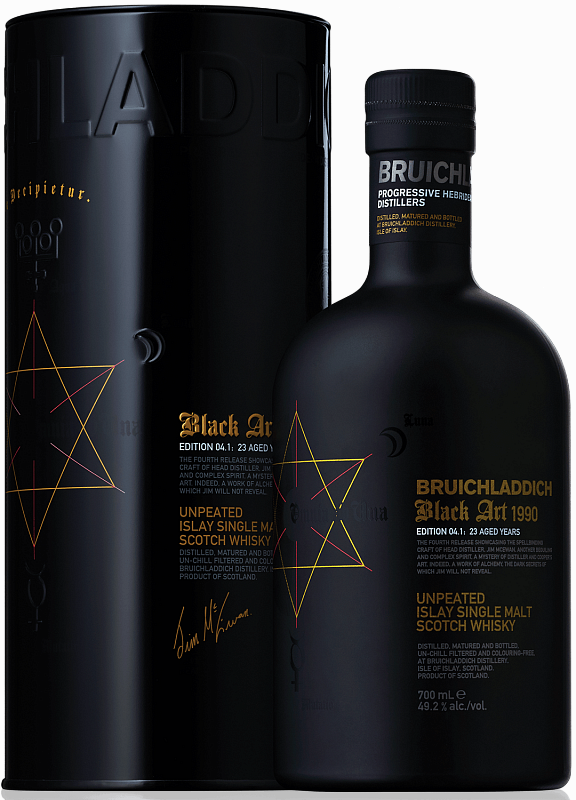 Брукладди Блэк Арт Эдишн 04.1 23-летней выдержки односолодовый шотландский виски в подарочной упаковке 1990 0.7 л