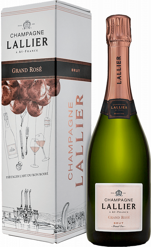 Лаллье Гран Розе Брют Гран Крю Шампань АОС в подарочной упаковке 0.75 л