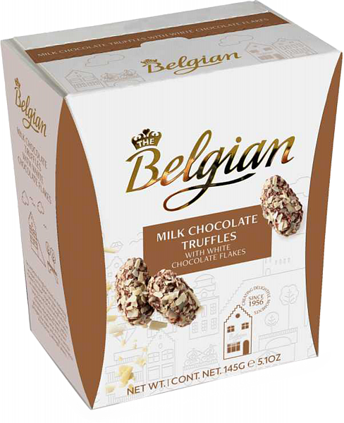 The Belgian Milk Chocolate Truffles with white chocolate flakes, 0.145 л
