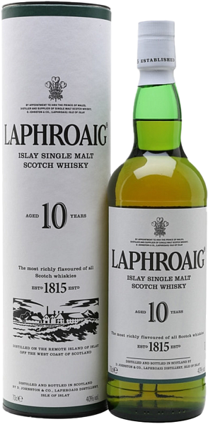 Виски Laphroaig Islay Single Malt Scotch Whisky 10 y.o. (gift box), 0.7 л