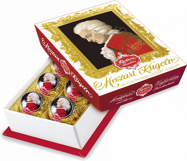Mozart dark chocolate candies Reber 
