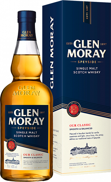 Виски Glen Moray Our Classic Single Malt Scotch Whisky (gift box), 0.7 л