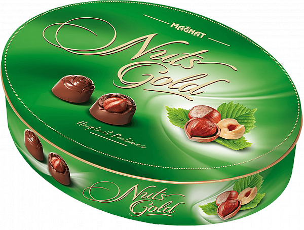Joy for All milk chocolate praline candies with hazelnut and nut cream filling Magnat