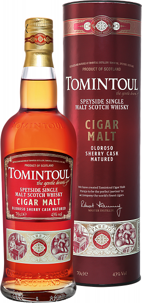 Tomintoul Cigar Malt Speyside Single Malt Scotch Whisky (gift box), 0.7 л