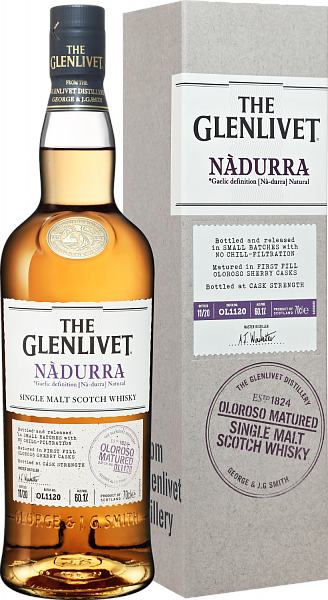 Виски The Glenlivet Nadurra Oloroso Matured Single Malt Scotch Whisky (gift box), 0.7 л