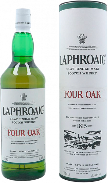 Виски Laphroaig Four Oak Islay Single Malt Scotch Whisky (gift box), 1 л