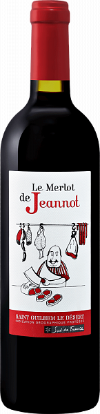 Вино Le Merlot de Jeannot Saint Guilhem le Désert IGP Vignobles des 3 Châteaux, 0.75 л