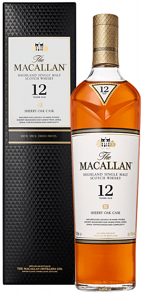 Виски Macallan Sherry Oak Cask 12 y.o. Highland single malt scotch whisky (gift box), 0.7 л