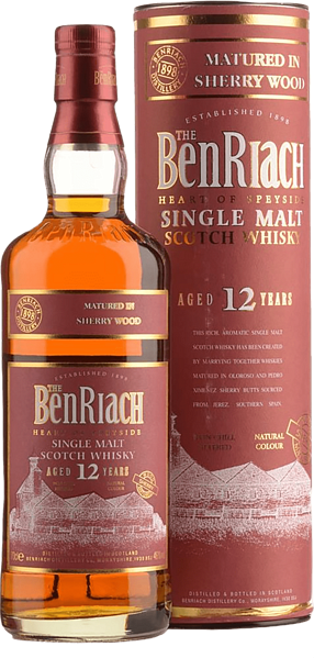 Виски Benriach Sherry Wood 12 y.o. Single Malt Scotch Whisky (gift box), 0.7 л