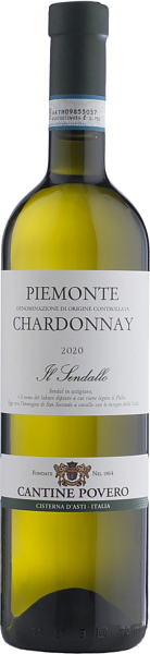 Вино Chardonnay Il Sendallo Piemonte DOC Cantine Povero, 0.75 л