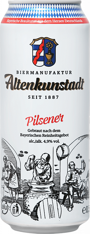 Пиво Альтенкунштадт Пилснер Светлое Фильтрованное Пастеризованное 0.5 л