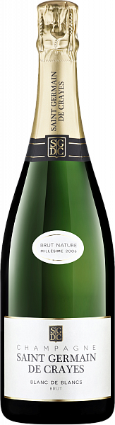 Шампанское Saint Germain de Crayes Blanc de Blancs Champagne АОC Brut Nature Millesime 2006, 0.75 л