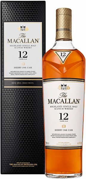 Macallan Sherry Oak Cask Highland Single Malt Scotch Whisky 12 y.o. (gift box), 0.7 л