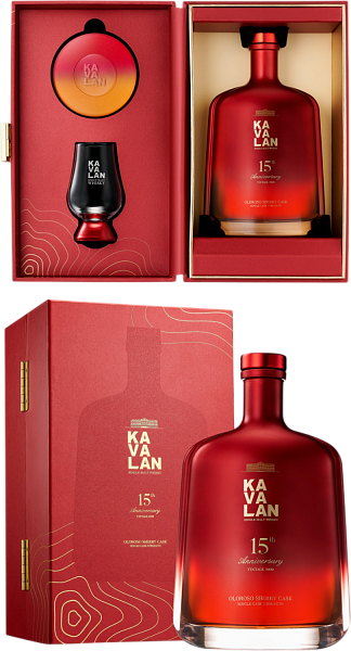 Виски Kavalan 15 th Anniversary Vintage 2009 Oloroso Sherry Cask Single Malt Whisky (gift box with a glass), 0.75 л