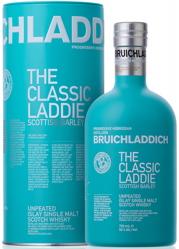 Брукладди Скоттиш Барли односолодовый шотландский виски в подарочной упаковке 0.7 л